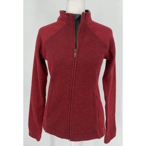 Mountain Hardwear Women’s Small Sarafin Cardigan Zip Jacket Red Wool Jacket